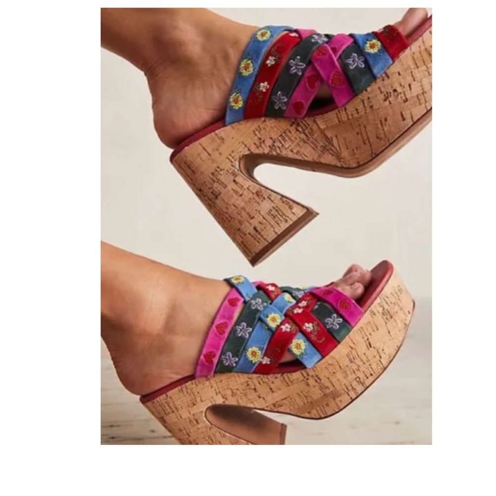 SUPER SALE🎈NIB FREE PEOPLE LISBON PLATFORM CORK MULE! - Picture 4 of 5